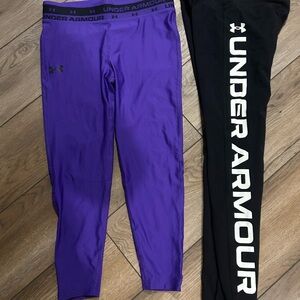 Under Armour Black and Purple Leggings Duo